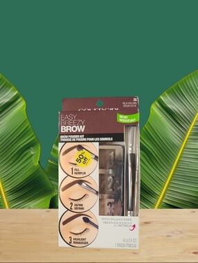 COVERGIRL Easy Breezy Brow Powder Kit - Rich Brown NIB 4 G/.14 Oz